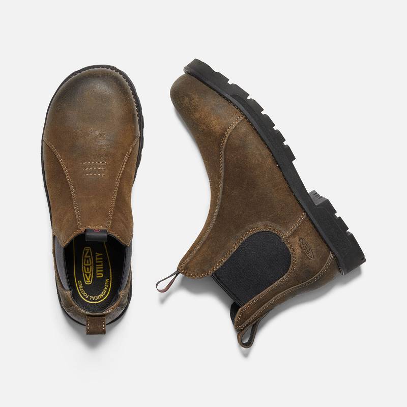 Keen Seattle Romeo Aluminum Toe Chelsea Boots Herren DE-54637 Oyster/Black - Keen Herrenschuhe Grün